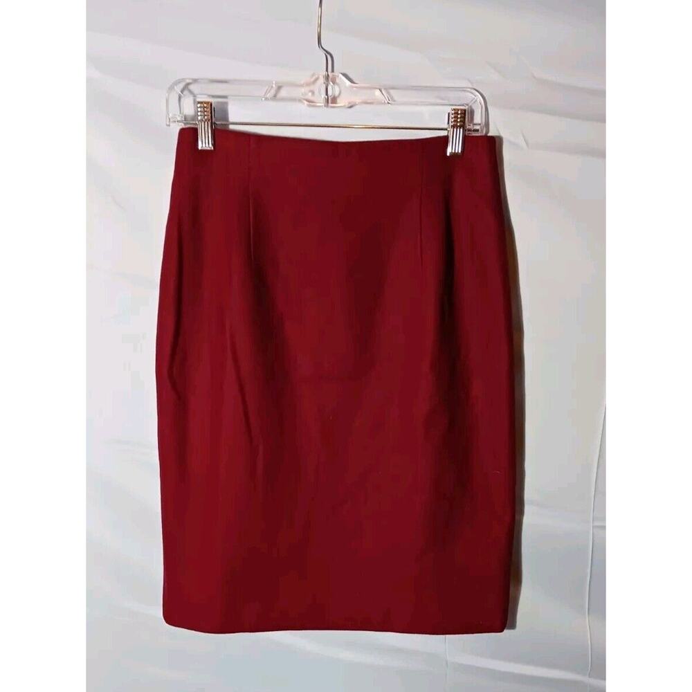 Vintage Rena Rowan for Saville Women's 10 Fully Lined Zipper Skirt Maroon Wool